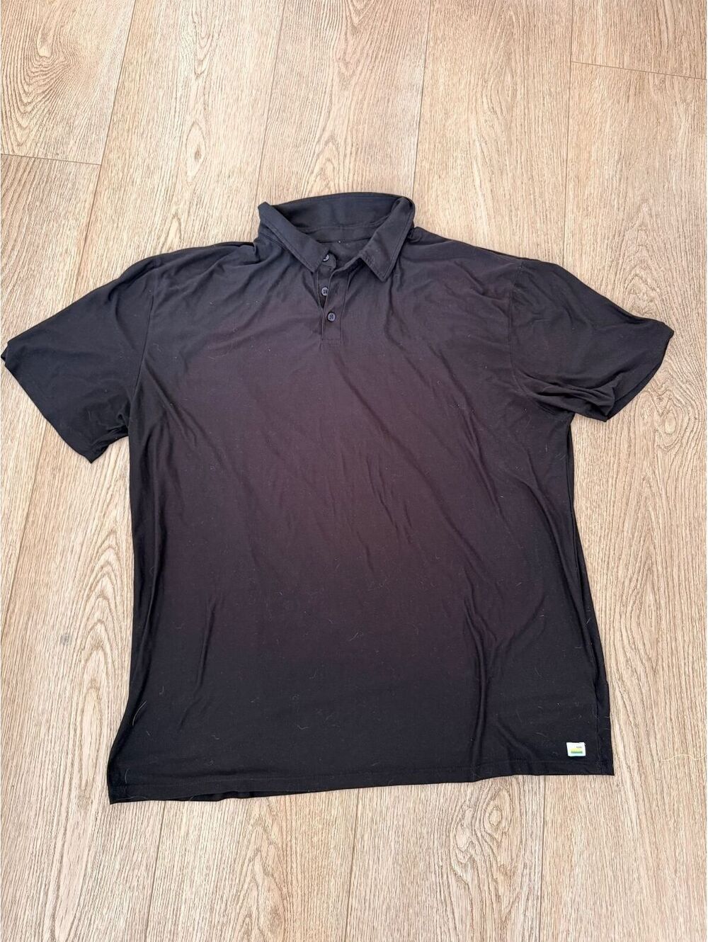 Vuori Black Polo Shirt with Stretch Fabric, Size XXL